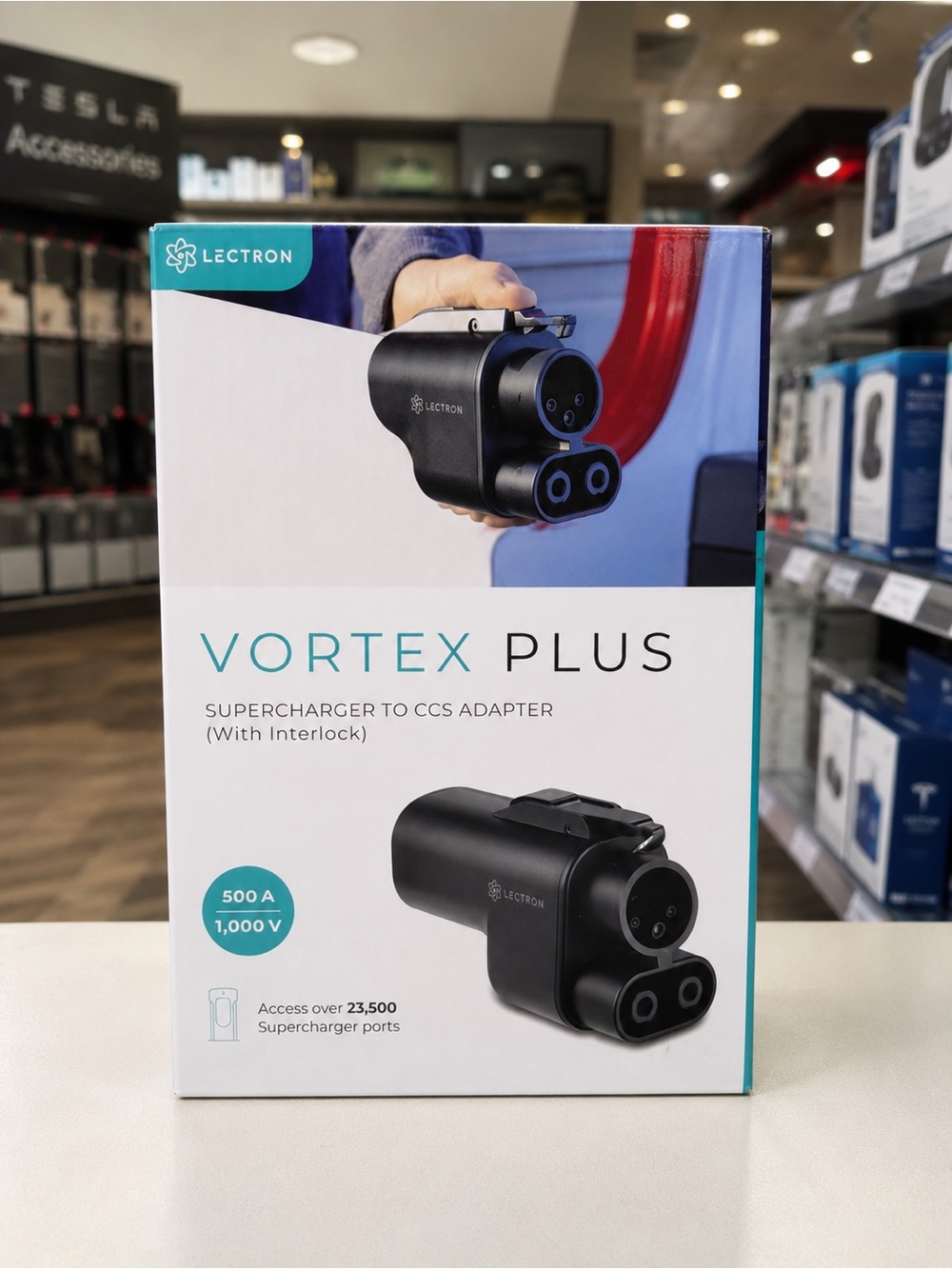 Lectron Vortex Plus Tesla Supercharger to CCS Adapter 500A 1000V NIB EV Charger